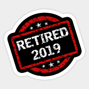 Retired 2019 T-Shirt - Retirement Gift Sticker